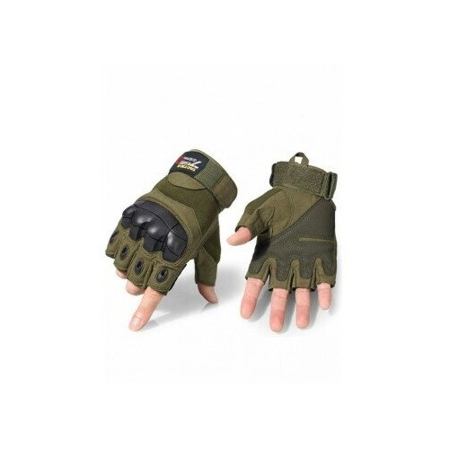 фото Тактические перчатки hobbyxit беспалые для туризма tactical gloves олива с защитой размер l