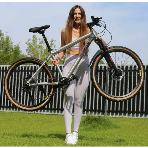 фото Велосипед richiesto "tt105" 26" - алюминиевый, унисекс, гидравлика, спортивный, для активного отдыха, металлик серебро