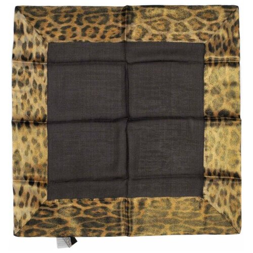 фото Коричневый платок с леопардовой окантовкой roberto cavalli 844301