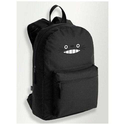 фото Черный школьный рюкзак с dtf печатью аниме my neighbor totoro ( мой сосед тоторо) - 1041 живи ярче!