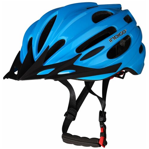 фото Шлем велосипедный взрослый indigo 22 вентиляционных отверстий in070 синий 55-61см