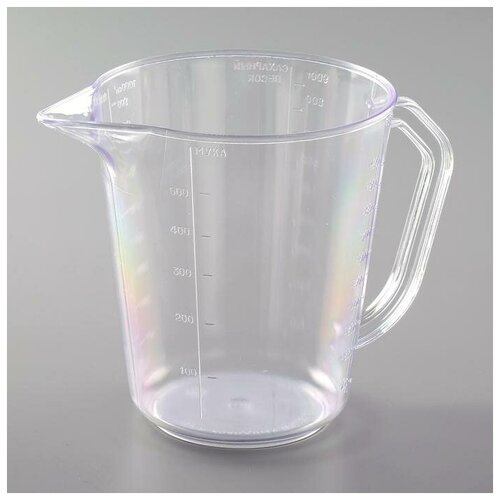 фото Мерная кружка skiico kitchenware 1 л / универсальный мерный стакан для жидких и твердых продуктов прозрачный