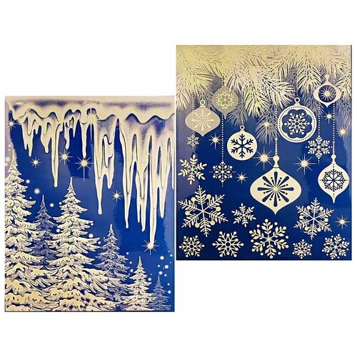 фото Набор стикеров для декорирования окна снежные узоры, 41х29 см, (2 листа), peha magic jc-20730