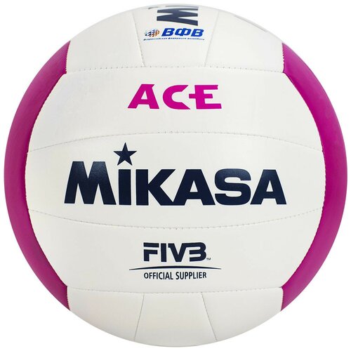 фото Мяч для пляжного волейбола mikasa vxs-ace3, р.5, бело-розовый