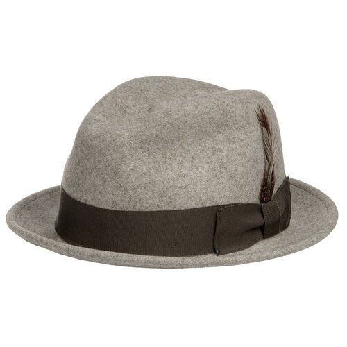 фото Шляпа трилби bailey, шерсть, утепленная, размер 55, серый