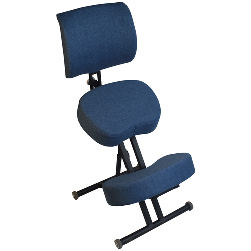 фото Коленный стул олимп комфорт со спинкой синий