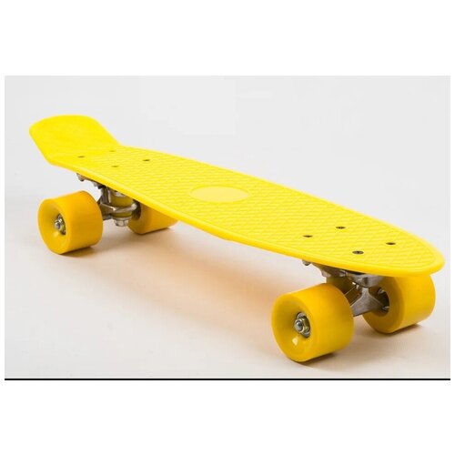 фото Пенни борд, скейтборд velosky скейт, zevs однотонный жёлтый яркий 55 х 14см