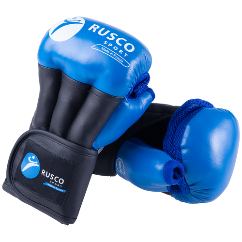 фото Перчатки для рукопашного боя rusco pro, к/з, синий размер 10 rusco sport