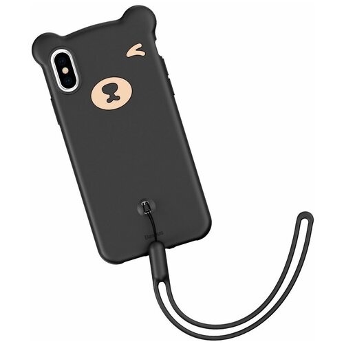 фото Чехол накладка baseus bear silicone case for ip xs max 6.5inch black