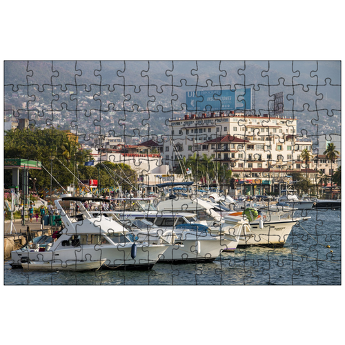 фото Магнитный пазл 27x18см."лодка, море, акапулько" на холодильник lotsprints