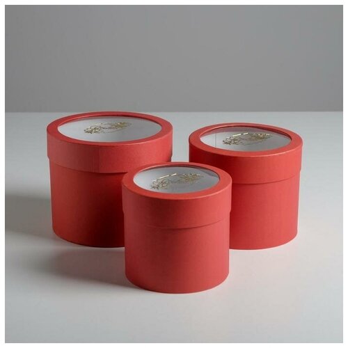 фото Набор коробок с pvc-окном 3 в 1 "от всей души", 14 x 14 x 13 - 18 x 18 x 15 см дарите счастье