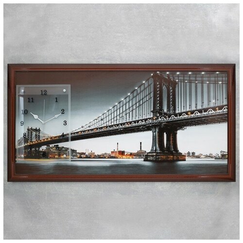 фото Часы-картина настенные, серия: город, "манхэттенский мост", 50х100 см, микс сюжет 1541478 .