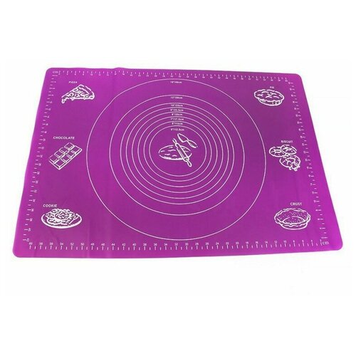 фото Силиконовый коврик для раскатывания теста, 30х40 см фиолетовый markethot