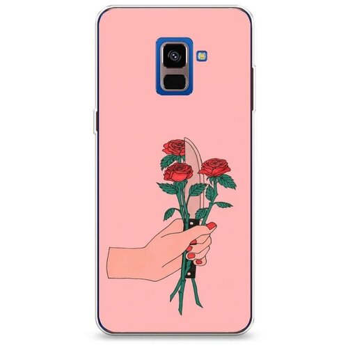 фото Силиконовый чехол "розы и нож" на samsung galaxy a8 2018 / самсунг галакси а8 2018 case place