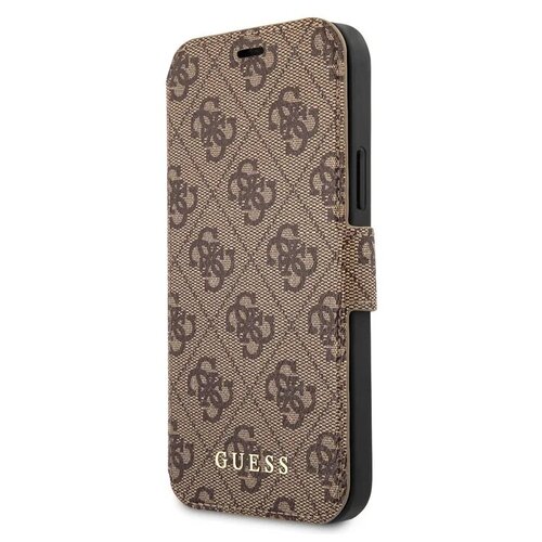 фото Guess для iphone 12/12 pro (6.1) чехол pu 4g collection booktype brown/black