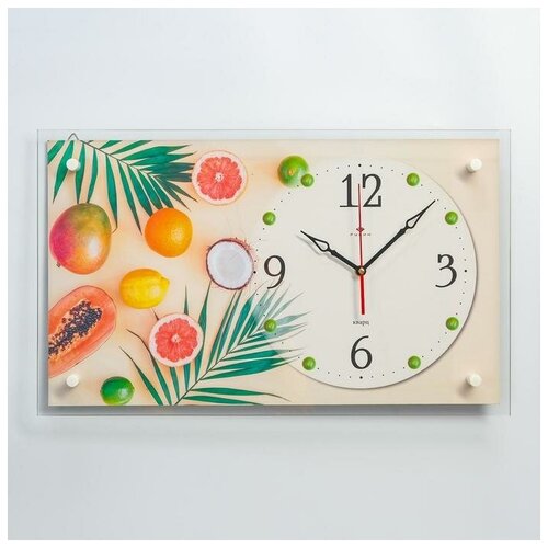 фото Часы настенные "экзотические фрукты" 60х36 см, плавный ход mikimarket