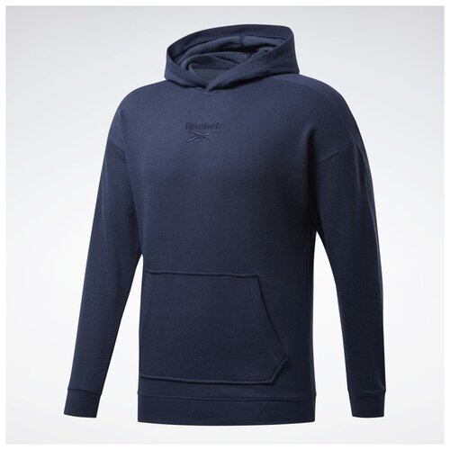 фото Худи reebok te melange hoodie мужская, цвет синий, размер 2xl