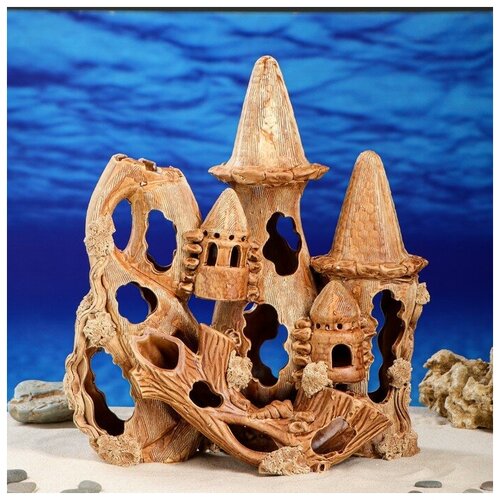фото Декорация для аквариума"замок с корягой", 16 х 32 х 38 см керамика ручной работы 1177658 . yandex market