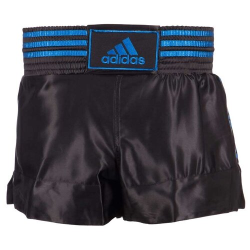 фото Шорты для тайского бокса adidas thai boxing short satin чёрно-синие, размер s, артикул adisth01 (размер: s)