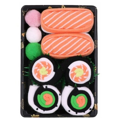 фото Носки суши комплект подарочный в упаковке из под суши, 3 пары, 38-42 нет бренда