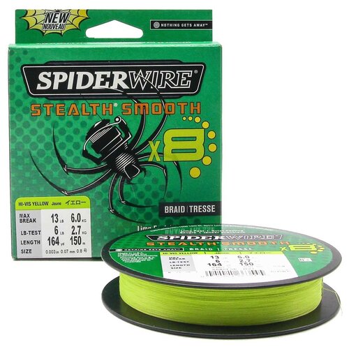 фото "плетеная леска spiderwire stealth smooth 8 braid ярко-желтая 150м 0,07мм 6,0кг"