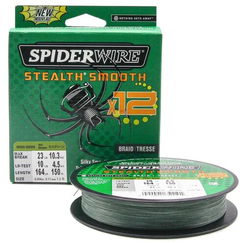 фото "плетеная леска spiderwire stealth smooth 12 braid темно-зеленая 150м 0,11мм 10,3кг"