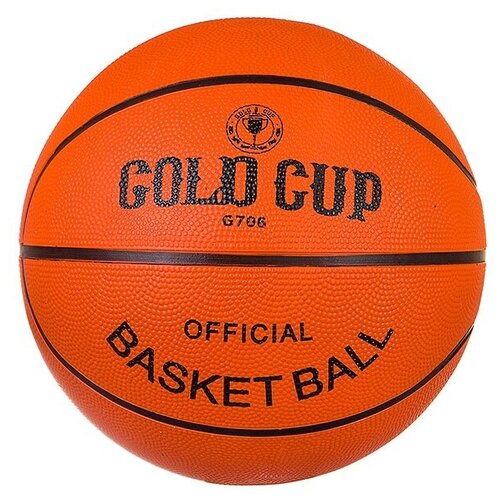 фото Мяч баскетбольный гратвест №7, резина, оранжевый, gold cup (т4606)