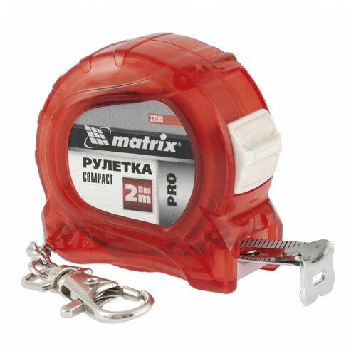 фото Рулетка compact, 2 м x 16 мм, компактный размер, карабин-держатель, pro matrix