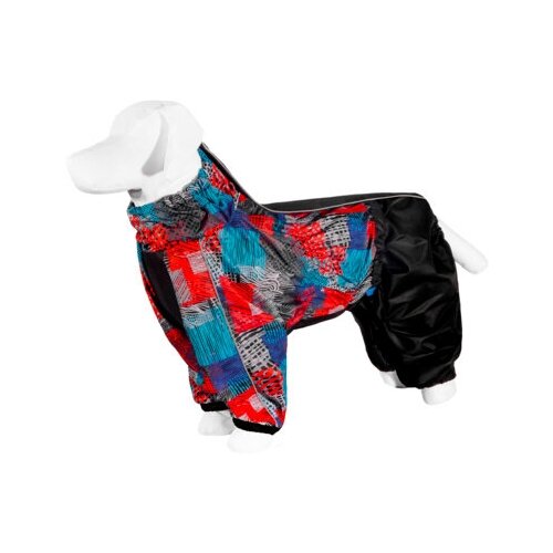 фото Yami-yami одежда дождевик для собаки с рисунком «квадраты», красный (спинка 62-64 см), лабрадор, лн26ос, 0,420 кг (2 шт) noname