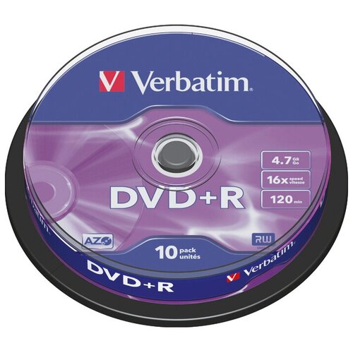 фото Dvd-диск verbatim 4.7 gb, 16x, cake box (10шт)