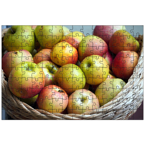 фото Магнитный пазл 27x18см."яблоки, корзина, уборка урожая" на холодильник lotsprints