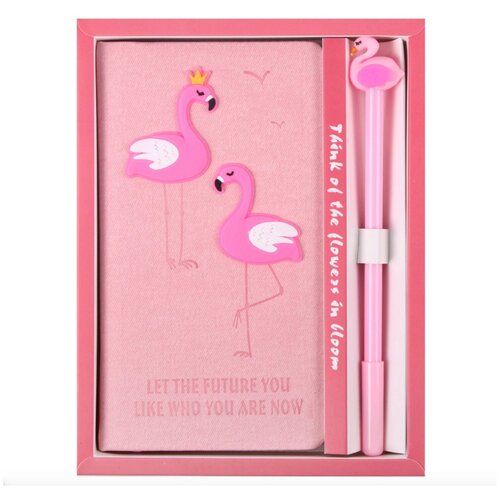 фото Подарочный набор mypads m-156547 "розовый фламинго" блокнот+ручка символический красивый подарок ребенку девочке дочке внучке подруге сестре однокласснице на день рождение именины на новый год 8 марта день знаний 14 февраля