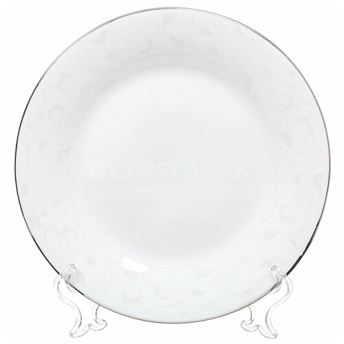 фото Тарелка десертная, стеклокерамика, 23 см, круглая, шалер, daniks, lfbp-90 silver/303128