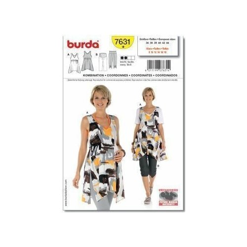 фото Выкройка burda 7631-топ + брюки для будущей мамы