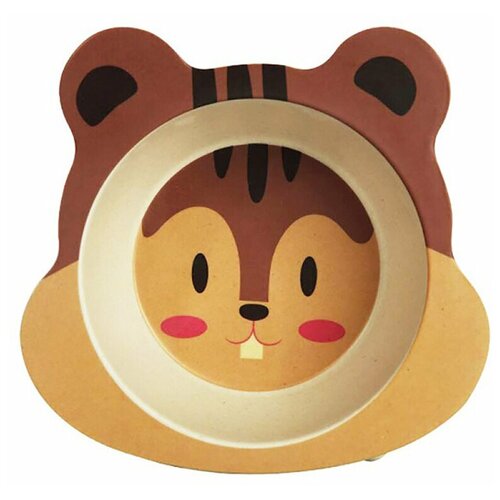 фото Детская тарелка в форме белки, цвет коричневый, 17х16х4,8 см, baby fox bf- bowl-07