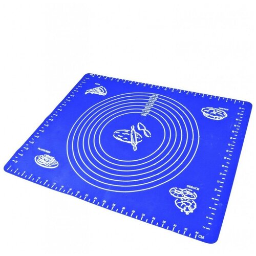 фото Силиконовый коврик для раскатывания теста, 50х40 см синий markethot