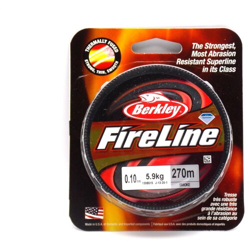 фото Плетеная леска berkley fireline темно-серая 270 м. 0,10 мм. 5,9 кг. smoke (1308615)