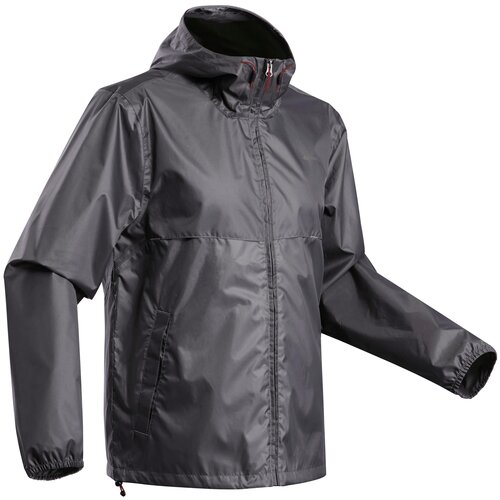 фото Дождевик для походов на природе мужской nh100 raincut full zip, размер: 3xl, цвет: черный/угольный серый quechua х декатлон decathlon