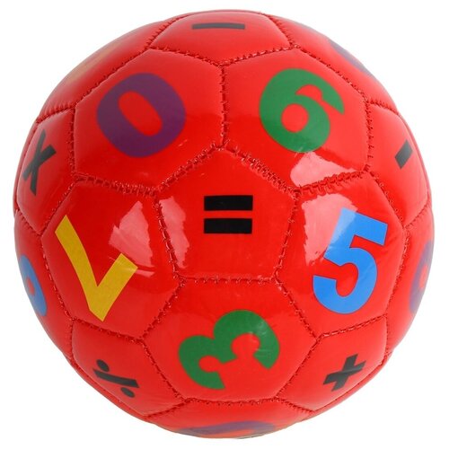 фото Мяч футбольный №2, "цифры", красный нет бренда