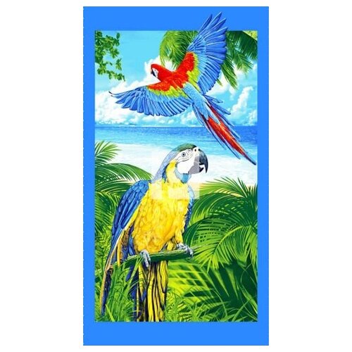 фото Вафельное пляжное полотенце попугай 80/150 пляжные ivselena home textil