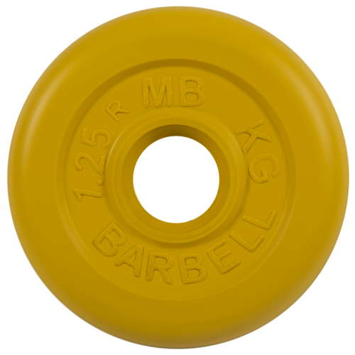 фото Диск mb barbell стандарт mb-pltc26 1.25 кг желтый