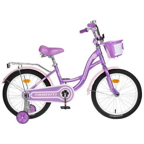 фото Велосипед 18" graffiti premium girl, цвет сиреневый/розовый graffiti 4510732 .