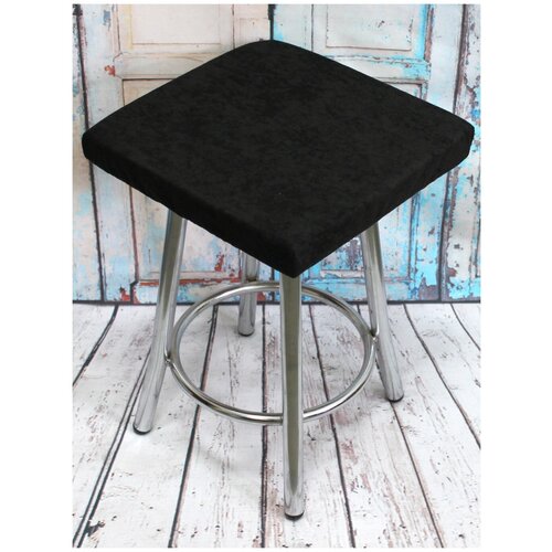 фото Подушка декоративная matex velours cuadro черный для сиденья на квадратный табурет, стул (шнур, фиксатор), с поролоном, 33х33 см матекс