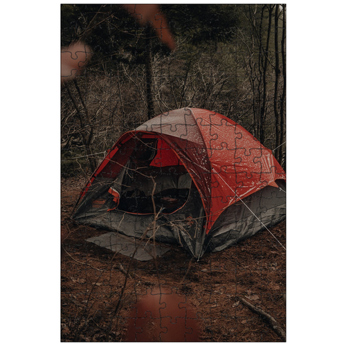 фото Магнитный пазл 27x18см."палатка, отдых на природе, лагерь" на холодильник lotsprints