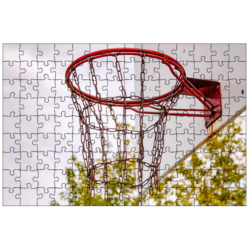 фото Магнитный пазл 27x18см."баскетбол, корзина, мяч" на холодильник lotsprints