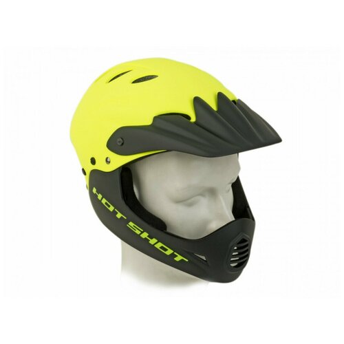 фото Шлем 8-9110387 freeride/dh/bmx/enduro fullface abs- hard shell суперпрочный hot shot hst x9 191 yell- neon/blk 17 отверстий, неоново- желтый 52-54см author