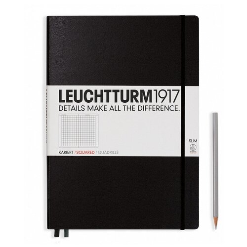 фото Книга для записей leuchtturm1917 master slim a4+, в клетку, черный