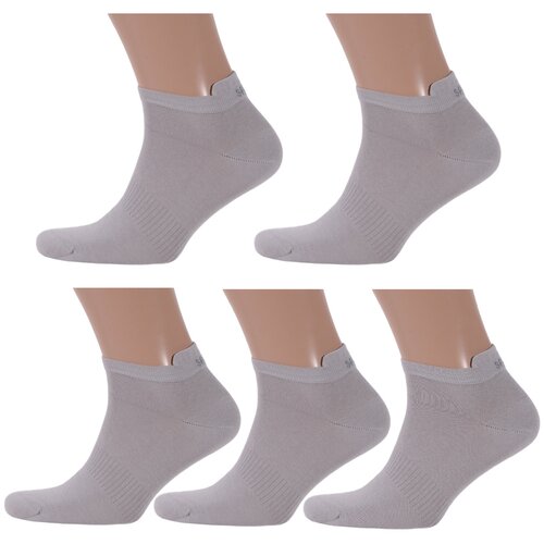 фото Комплект из 5 пар мужских носков lorenzline серые, размер 29 (43-44)