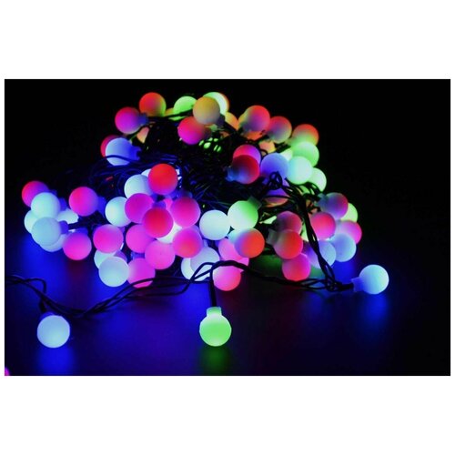 фото Гирлянда led шарики, 10 метров, 100 ламп цветная hobbi land