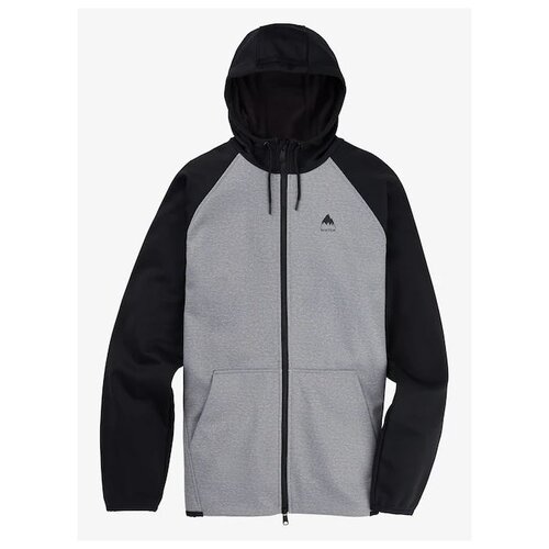 фото Толстовка burton crown weatherproof full-zip fleece размер l gray heather / true black